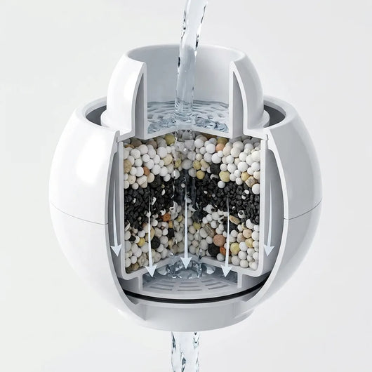 PureToddle AquaPure filter cross-section showing 8 internal filtration layers